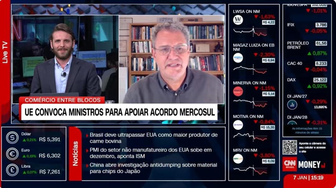 "Não tem mais nada para ser revisado no acordo Mercosul-UE", diz Marcos S. Jank | CNN BRASIL - MONEY NEWS