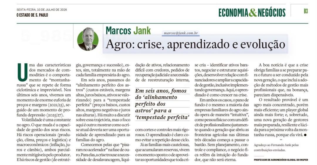 Como a crise atual deveria virar uma oportunidade de aprendizado para as famílias do agro