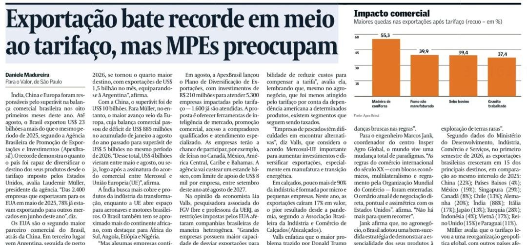 Expor­ta­ção bate recorde em meio ao tari­faço, mas MPEs pre­o­cu­pam