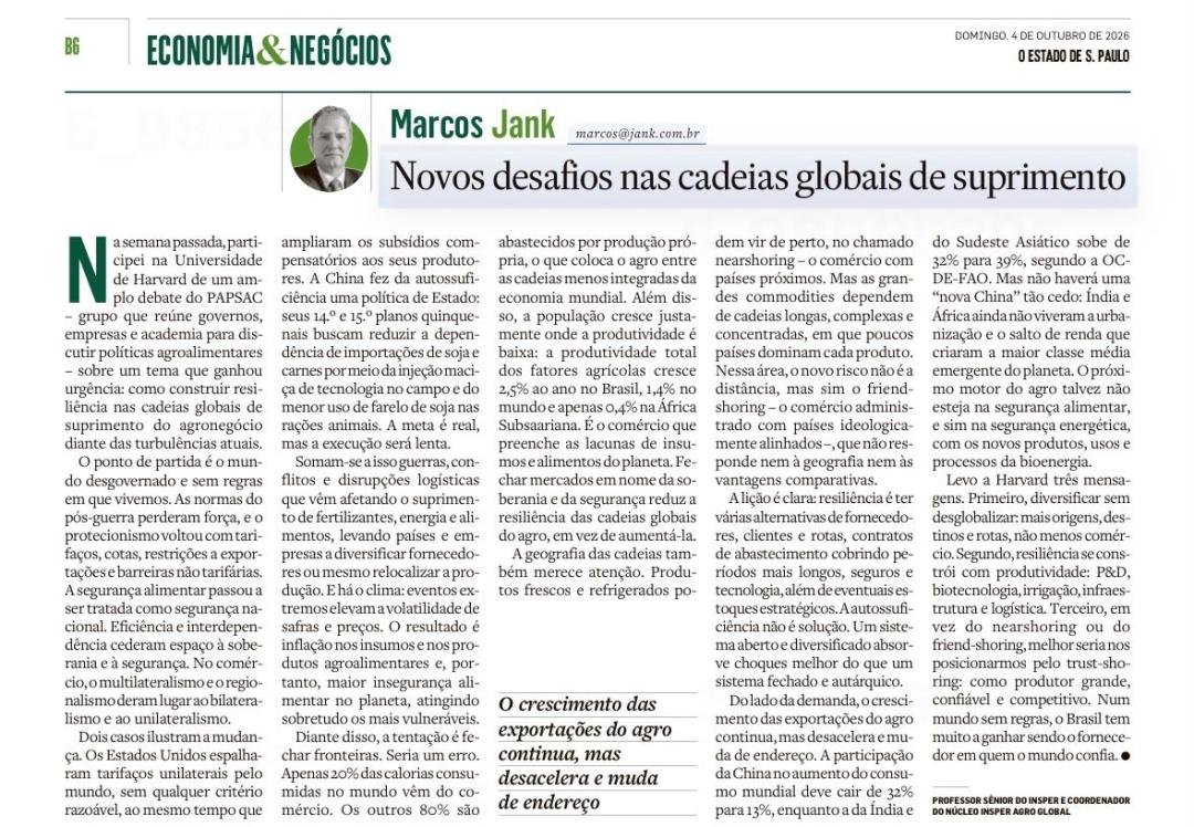 Novos desafios nas cadeias globais de suprimento
