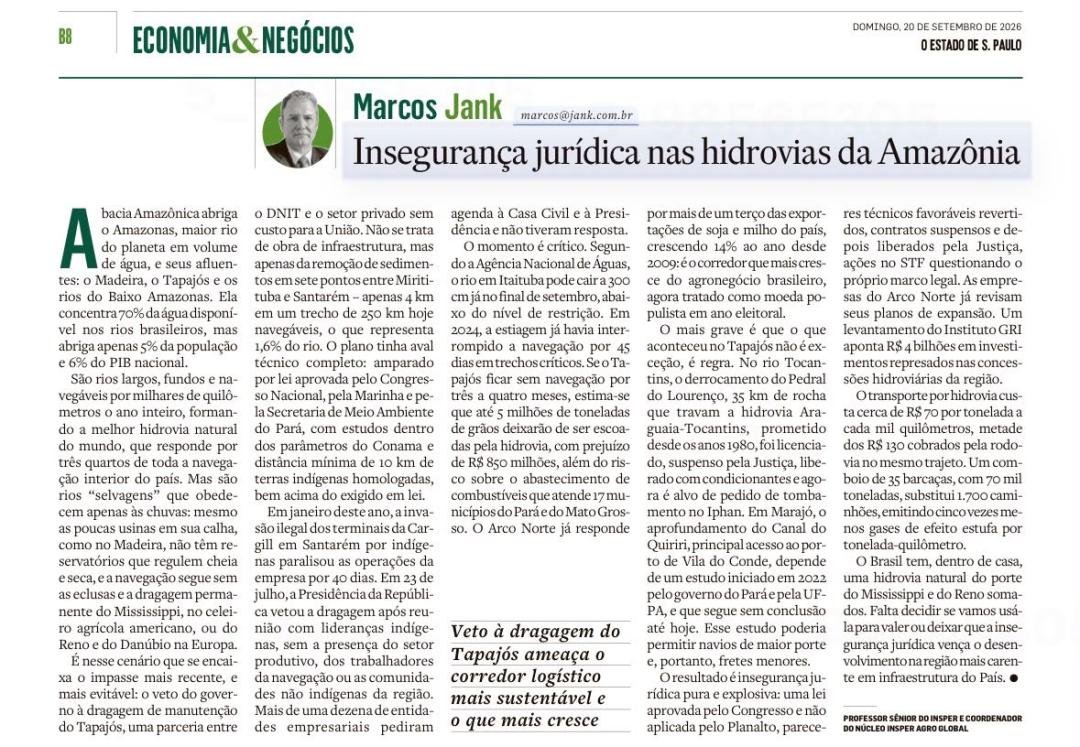 Inseguranças jurídicas na hidrovias da Amazônia