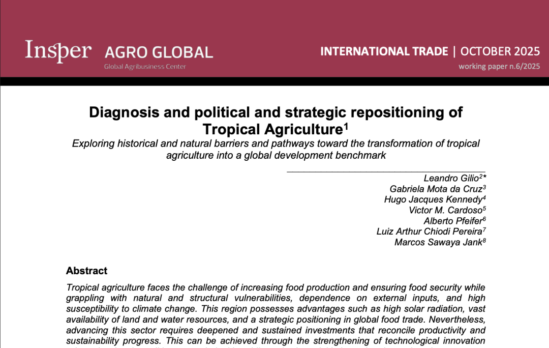 Diagnosis and political and strategic repositioning of Tropical Agriculture